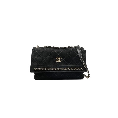 CHANEL CLASSIC FLAP SUEDE BAG (26*17*8.5cm)